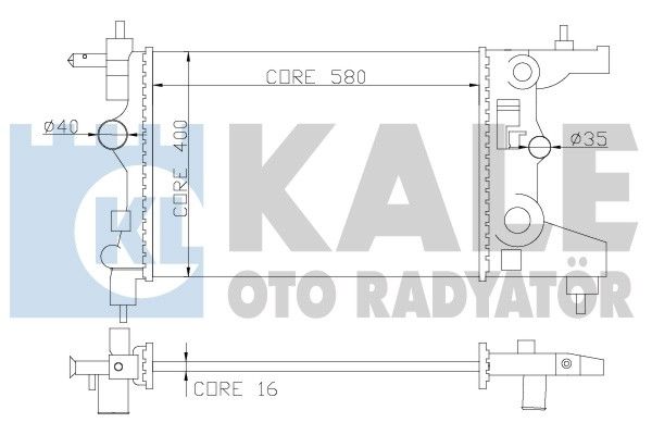 KALE OTO RADYATÖR Radiators, Motora dzesēšanas sistēma 355200